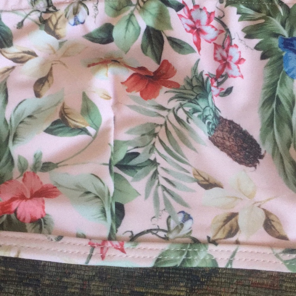 Minkpink pink floral print bandeau high cut tie bikini set XS S - Picture 9 of 11